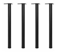 vidaXL Pieds de table – Lot de 4 réglables 870 mm Noir