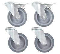 vidaXL 4 Roulettes Pivotantes à Trou - 100 mm
