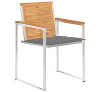 vidaXL 4 Stk. Gartenstühle mit Kissen Massivholz Teak