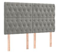 vidaXL 4 x Têtes de Lit Meubles de Chambre à Coucher Accessoires de Lit Simple Têtes de Cadre de Lit Intérieur Gris Clair 80x7x78/88 cm Velours