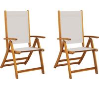 vidaXL Chaises de jardin pliables lot de 2 en bois d'acacia et textilène
