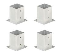VidaXL 4X Ancres de Poteau Support Base de Clôture Ancrage au Sol Fixation Métal Galvanisé 101 mm