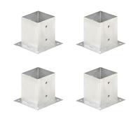 vidaXL 4X Ancres de Poteau Support Pied Base Ancrage de Clôture au Sol Fixation Galvanisé à Chaud Métal 121 mm