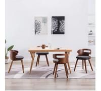 vidaXL 4x Bois Courbé Chaises à Dîner Chaises de Salle à Manger Chaises de Repas Chaises de Cuisine Chaises de Salon Maison 278850