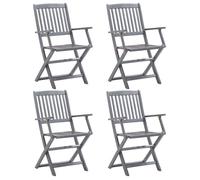 vidaXL 4x Bois d'Acacia Solide Chaises Pliables d'Extérieur Chaises de Patio Chaises de Terrasse Chaises de Jardin 46334