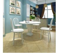 vidaXL Chaises de salle à manger 242027 Bois d'hévéa blanc Lot de 4
