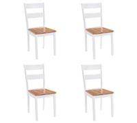 vidaXL Chaises de salle à manger lot de 4 Bois d'hévéa massif Blanc