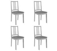vidaXL Chaises à dîner 4x Bois solide avec coussins gris