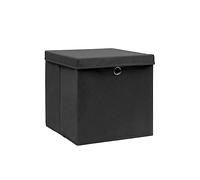 vidaXL 4x Boîtes de Rangement avec Couvercles Coffres de Rangement Boîtes d'Emballage Stockage Foulards Chaussettes Sous-vêtements 28x28x28 cm Noir
