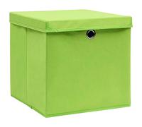 vidaXL 4x Boîtes de Rangement avec Couvercles Coffres de Rangement Boîtes d'Emballage Stockage Foulards Chaussettes Sous-vêtements 28x28x28 cm Vert