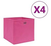 VidaXL Boîtes de Rangement Tissu - Rose 28x28x28 cm