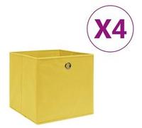 vidaXL Boîtes de rangement 4 pcs Tissu intissé 28x28x28 cm Jaune