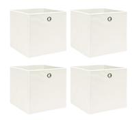 vidaXL Boîtes de rangement pliables – Set de 4 – Tissu Blanc 32x32x32 cm