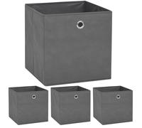 vidaXL Boîtes de rangement Tissu non-tissé 4 pcs 32x32x32 cm Gris