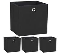 vidaXL 4x Boîtes de Rangement Tissu Non-tissé 32x32x32 cm Noir Coffre Chambre
