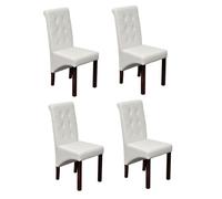 vidaXL 4x Chaise Antique Similicuir Blanc Chaise de Salle à Manger Cuisine 160315