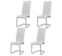 vidaXL 4x Chaise de Salle à Manger Cantilever Blanc Cuisine Dîner Repas Maison 242288