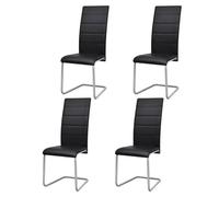 VidaXL Chaises noir similicuir (lot de 4)