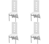vidaXL 4x Chaise de Salle à Manger Cuir Artificiel Blanc Chaises de Cuisine 243647