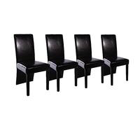 vidaXL 4X Chaise de Salle à Manger Noir Maison Cuisine Salon Chaise à Dîner