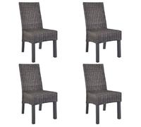vidaXL 4x Chaise de Salle à Manger Rotin Kubu Bois de Manguier Salon Cuisine 275467