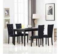 vidaXL Chaises de salle à manger 4 pcs Noir Velours