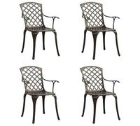 vidaXL Chaises de jardin 4 pcs. Fonte d'aluminium Bronzes