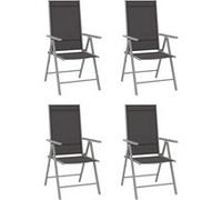 Chaises de jardin pliantes 4 pcs. Textile noir