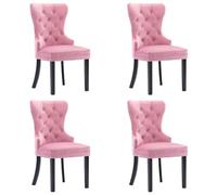 vidaXL 4X Chaises de Salle à Manger Chaises à Dîner Sièges de Salle à Manger Meubles de Cuisine Repas Intérieur Maison Rose Velours