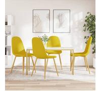Chaises à manger lot de 4 Jaune moutarde Velours