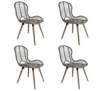 vidaXL Chaises de salle à manger Lot de 4 Rotin naturel Marron (246854)