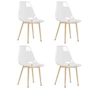 vidaXL Chaises de salle à manger Set de 4 transparentes PET pour intérieur