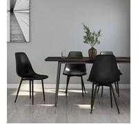 vidaXL 4X Chaises de Salle à Manger Sièges de Cuisine Chaises à Dîner Chaises de Repas Meubles de Cuisine Maison Intérieur Noir PP
