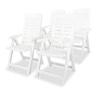 vidaXL Chaises longues de jardin 4 pcs. Plastique blanc