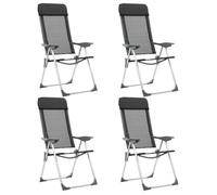 vidaXL 4x Chaises Pliables de Camping Noir Aluminium Jardin Terrasse Fauteuil 44308
