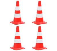 vidaXL 4X Cônes de Signalisation Réfléchissants Cônes de Marque Cônes d'Avertissement Chantiers de Construction Rouge et Blanc 50 cm, Sans chaîne/20 x