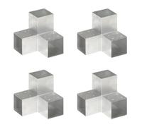 vidaXL 4X Connecteurs de Poteau Forme en Y Poutre en Bois Jardin Extérieurs Auvents Electro-galvanisé Galvanisé à Chaud Métal Galvanisé 101x101 mm