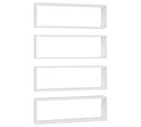 vidaXL 4X Etagères Cube Murales Etagères Suspendues Etagères Flottantes Salon Chambre Salle de Séjour Intérieur Blanc 80x15x26,5 cm Aggloméré