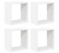 vidaXL 4X Etagères Cube Murales Etagères Suspendues Etagères Flottantes Salon Chambre Salle de Séjour Maison Intérieur Blanc 26x15x26 cm