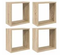 vidaXL 4X Etagères Cube Murales Etagères Suspendues Etagères Flottantes Salon Chambre Salle de Séjour Maison Intérieur Chêne Sonoma 30x15x30 cm