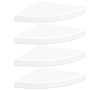 vidaXL 4X Etagères d'angle Flottantes Etagères Murales Bibliothèque Supports Panneaux Muraux Salon Chambre Intérieur Blanc 35x35x3,8 cm MDF