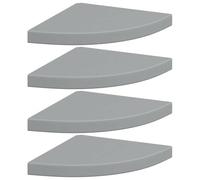 vidaXL 4X Etagères d'angle Flottantes Etagères Murales Bibliothèque Supports Panneaux Muraux Salon Chambre Intérieur Gris 35x35x3,8 cm MDF