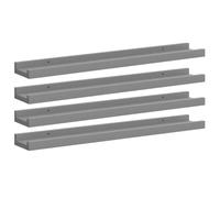 vidaXL 4X Etagères Murales Etagères Suspendues Etagères Flottantes Salon Salle de Séjour Chambre à Coucher Maison Intérieur Gris 60x9x3 cm