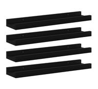 vidaXL Étagères murales 4 pièces flottantes noir 40x9x3 cm