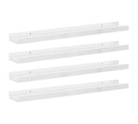 vidaXL 4X Etagères Murales Etagères Suspendues Etagères Flottantes Salon Salle de Séjour Chambre à Coucher Maison Intérieur Blanc Brillant 60x9x3 cm