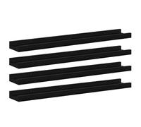 vidaXL 4X Etagères Murales Etagères Suspendues Etagères Flottantes Salon Salle de Séjour Chambre à Coucher Maison Intérieur Noir 60x9x3 cm