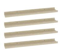 vidaXL 4X Etagères Murales Etagères Suspendues Etagères Flottantes Salon Salle de Séjour Chambre à Coucher Maison Intérieur Chêne Sonoma 60x9x3 cm