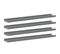 vidaXL 4X Etagères Murales Etagères Suspendues Etagères Flottantes Salon Salle de Séjour Chambre à Coucher Maison Intérieur Gris 80x9x3 cm