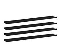 vidaXL 4X Etagères Murales Etagères Suspendues Etagères Flottantes Salon Salle de Séjour Chambre à Coucher Maison Intérieur Noir 100x9x3 cm