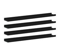 vidaXL Lot de 4 étagères murales flottantes Noir 80 x 9 x 3 cm pour salon et chambre